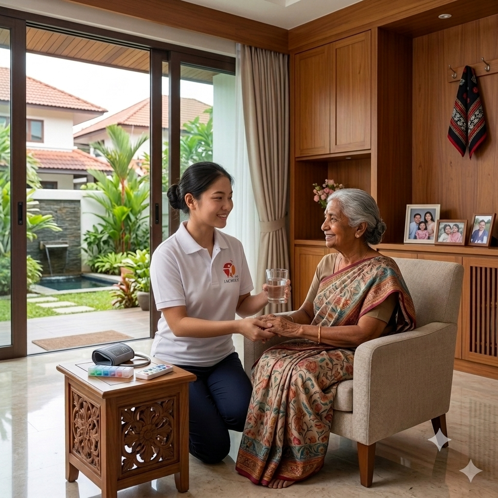mizoram helper taking care of 1 elderly